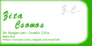 zita csomos business card