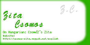 zita csomos business card